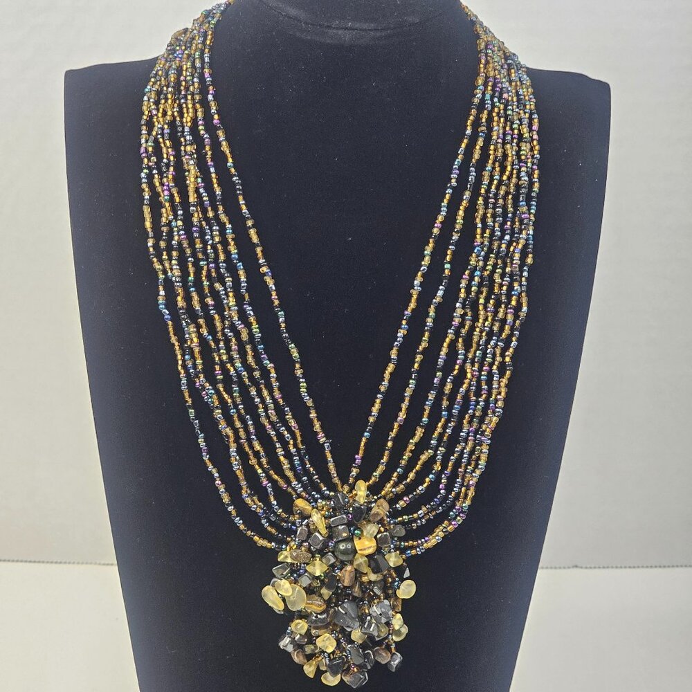 Multistrand Beaded Necklace Women Jewelry Layered Multicolor